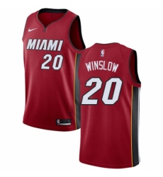 Men's Nike Miami Heat #20 Justise Winslow Swingman Red NBA Jersey Statement Edition