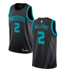 Men's Nike Jordan Charlotte Hornets #2 Marvin Williams Swingman Black NBA Jersey - 2018 19 City Edition