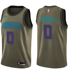 Men's Nike Charlotte Hornets #0 Miles Bridges Swingman Green Salute to Service NBA Jersey