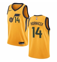 Men's Nike Utah Jazz #14 Jeff Hornacek Swingman Gold NBA Jersey Statement Edition