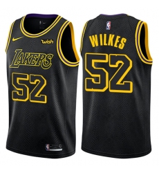 Women's Nike Los Angeles Lakers #52 Jamaal Wilkes Swingman Black NBA Jersey - City Edition