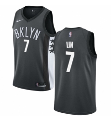 Men's Nike Brooklyn Nets #7 Jeremy Lin Swingman Gray NBA Jersey Statement Edition