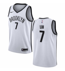 Men's Nike Brooklyn Nets #7 Jeremy Lin Swingman White NBA Jersey - Association Edition