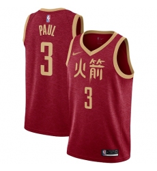 Youth Nike Houston Rockets #3 Chris Paul Swingman Red NBA Jersey - 2018 19 City Edition