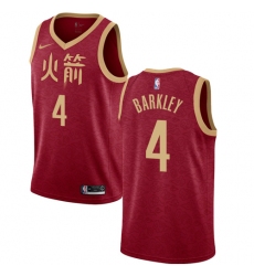 Women's Nike Houston Rockets #4 Charles Barkley Swingman Red NBA Jersey - 2018 19 City Edition
