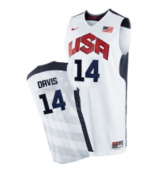 Men's Nike Team USA #14 Anthony Davis Authentic White 2012 Olympics Basketball Jersey
