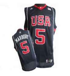 Men's Nike Team USA #5 Stephon Marbury Swingman Navy Blue Summer Olympics Basketball Jersey