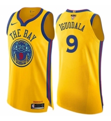 Youth Nike Golden State Warriors #9 Andre Iguodala Swingman Gold 2018 NBA Finals Bound NBA Jersey - City Edition