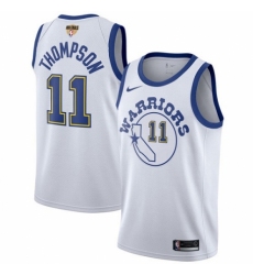 Youth Nike Golden State Warriors #11 Klay Thompson Authentic White Hardwood Classics 2018 NBA Finals Bound NBA Jersey