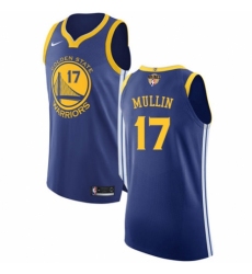 Men's Nike Golden State Warriors #17 Chris Mullin Authentic Royal Blue Road 2018 NBA Finals Bound NBA Jersey - Icon Edition