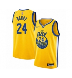 Men's Golden State Warriors #24 Rick Barry Authentic Gold Finished Basketball Jersey - Statement Edition