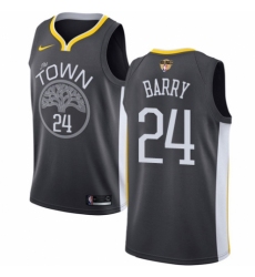 Men's Nike Golden State Warriors #24 Rick Barry Swingman Black Alternate 2018 NBA Finals Bound NBA Jersey - Statement Edition