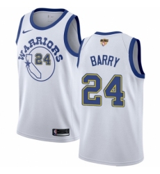 Men's Nike Golden State Warriors #24 Rick Barry Swingman White Hardwood Classics 2018 NBA Finals Bound NBA Jersey