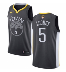 Women's Nike Golden State Warriors #5 Kevon Looney Swingman Black Alternate 2018 NBA Finals Bound NBA Jersey - Statement Edition