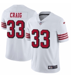 Youth Nike San Francisco 49ers #33 Roger Craig Limited White Rush Vapor Untouchable NFL Jersey