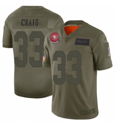 Youth San Francisco 49ers #33 Roger Craig Limited Camo 2019 Salute to Service Football Jersey