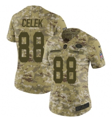 Women's Nike San Francisco 49ers #88 Garrett Celek Limited Camo 2018 Salute to Service NFL Jersey