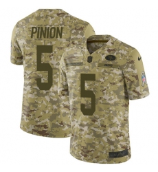 Youth Nike San Francisco 49ers #5 Bradley Pinion Limited Camo 2018 Salute to Service NFL Jersey