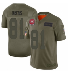 Youth San Francisco 49ers #81 Terrell Owens Limited Camo 2019 Salute to Service Football Jersey