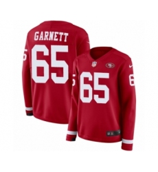 Women's Nike San Francisco 49ers #65 Joshua Garnett Limited Red Therma Long Sleeve NFL Jersey