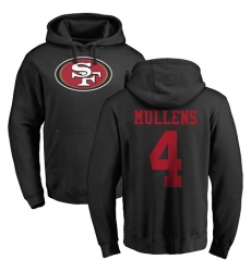NFL Nike San Francisco 49ers #4 Nick Mullens Black Name & Number Logo Pullover Hoodie
