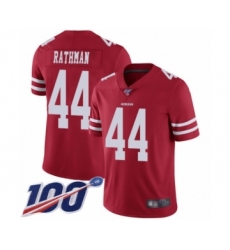 Youth San Francisco 49ers #44 Tom Rathman Red Team Color Vapor Untouchable Limited Player 100th Season Football Jersey