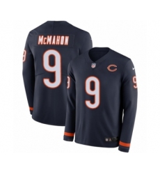 Youth Nike Chicago Bears #9 Jim McMahon Limited Navy Blue Therma Long Sleeve NFL Jersey