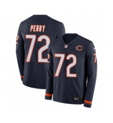 Men's Nike Chicago Bears #72 William Perry Limited Navy Blue Therma Long Sleeve NFL Jersey