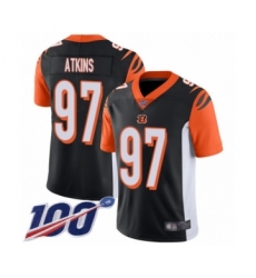 Men's Cincinnati Bengals #97 Geno Atkins Black Team Color Vapor Untouchable Limited Player 100th Season Football Jersey