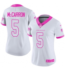 Women's Nike Cincinnati Bengals #5 AJ McCarron Limited White/Pink Rush Fashion NFL Jersey