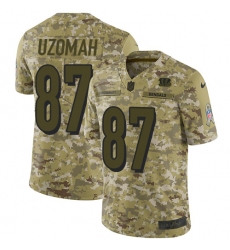 Men's Nike Cincinnati Bengals #87 C.J. Uzomah Limited Camo 2018 Salute to Service NFL Jersey