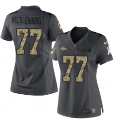 Women's Nike Denver Broncos #77 Karl Mecklenburg Limited Black 2016 Salute to Service NFL Jersey