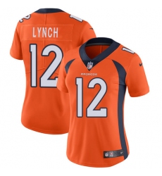 Women's Nike Denver Broncos #12 Paxton Lynch Orange Team Color Vapor Untouchable Limited Player NFL Jersey