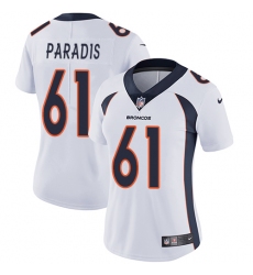 Women's Nike Denver Broncos #61 Matt Paradis White Vapor Untouchable Limited Player NFL Jersey