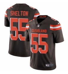 Youth Nike Cleveland Browns #55 Danny Shelton Brown Team Color Vapor Untouchable Limited Player NFL Jersey