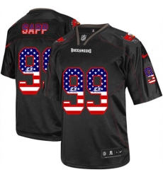 Men's Nike Tampa Bay Buccaneers #99 Warren Sapp Elite Black USA Flag Fashion NFL Jersey