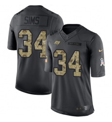 Youth Nike Tampa Bay Buccaneers #34 Charles Sims Limited Black 2016 Salute to Service NFL Jersey