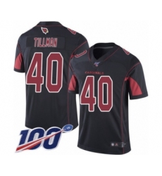 Men's Arizona Cardinals #40 Pat Tillman Limited Black Rush Vapor Untouchable 100th Season Football Jersey