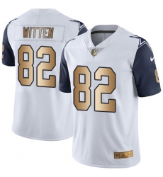 Youth Nike Dallas Cowboys #82 Jason Witten Limited White/Gold Rush NFL Jersey