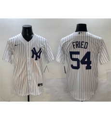 Men's New York Yankees #54 Max Fried White Cool Base Stitched Baseball Jersey