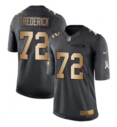 Youth Nike Dallas Cowboys #72 Travis Frederick Limited Black/Gold Salute to Service NFL Jersey