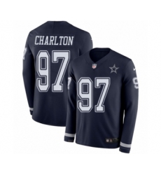 Youth Nike Dallas Cowboys #97 Taco Charlton Limited Navy Blue Therma Long Sleeve NFL Jersey