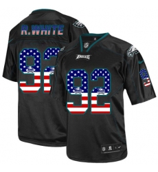 Men's Nike Philadelphia Eagles #92 Reggie White Elite Black USA Flag Fashion NFL Jersey