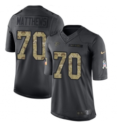 Men's Nike Atlanta Falcons #70 Jake Matthews Limited Black 2016 Salute to Service NFL Jersey