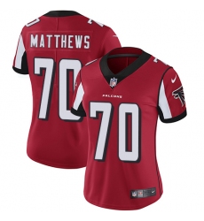 Women's Nike Atlanta Falcons #70 Jake Matthews Red Team Color Vapor Untouchable Limited Player NFL Jersey