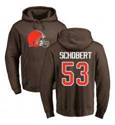 NFL Nike Cleveland Browns #53 Joe Schobert Brown Name & Number Logo Pullover Hoodie