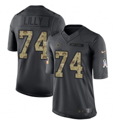 Youth Nike Dallas Cowboys #74 Bob Lilly Limited Black 2016 Salute to Service NFL Jersey