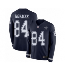 Youth Nike Dallas Cowboys #84 Jay Novacek Limited Navy Blue Therma Long Sleeve NFL Jersey