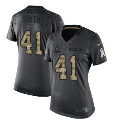 Women's Nike Dallas Cowboys #41 Keith Smith Limited Black 2016 Salute to Service NFL Jersey