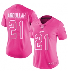 Women's Nike Detroit Lions #21 Ameer Abdullah Limited Pink Rush Fashion NFL Jersey